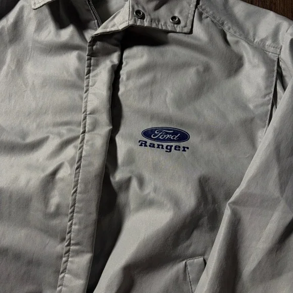 Vintage Ford Ranger Jacket Mens Size L King Louie Pro Fit Light Gray‎